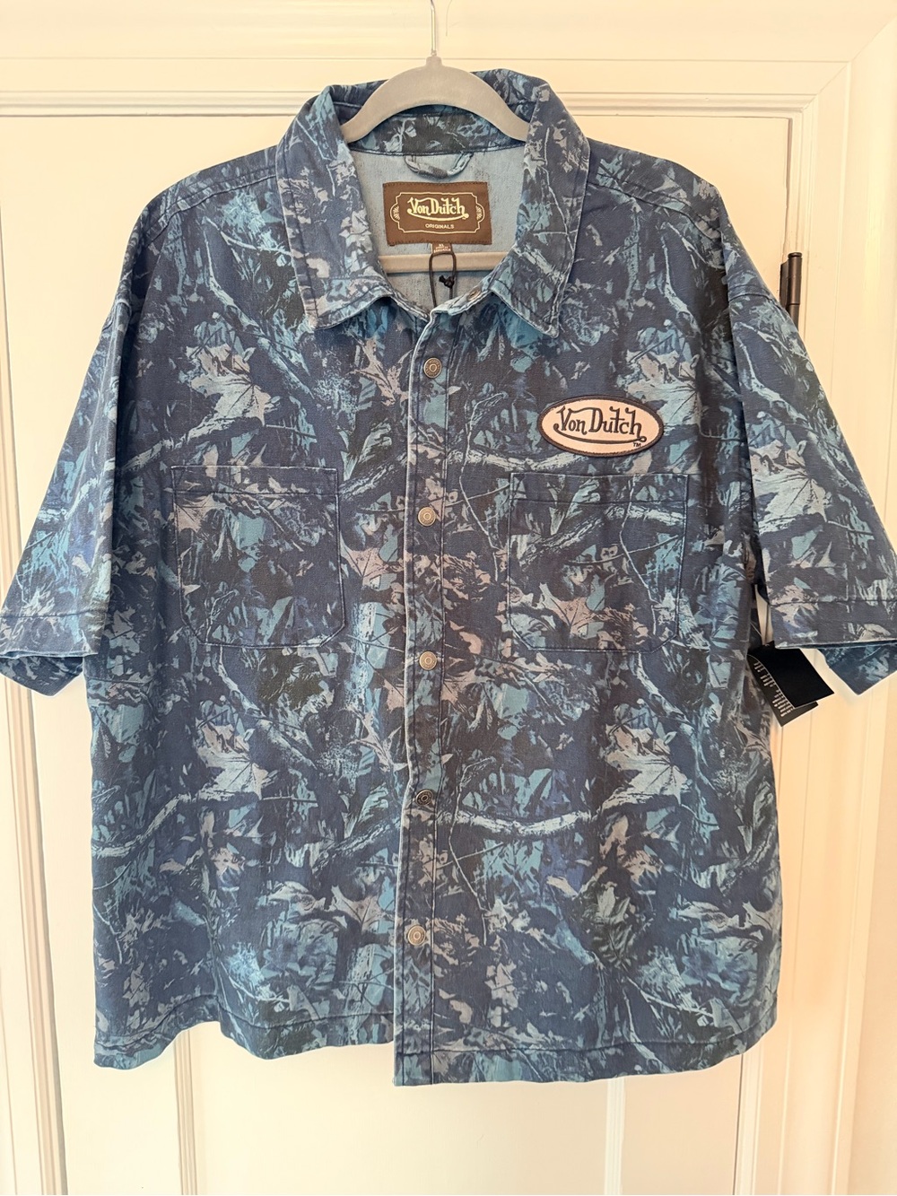 Von Dutch Mechanic blue camo Shirt men’s XL NWT